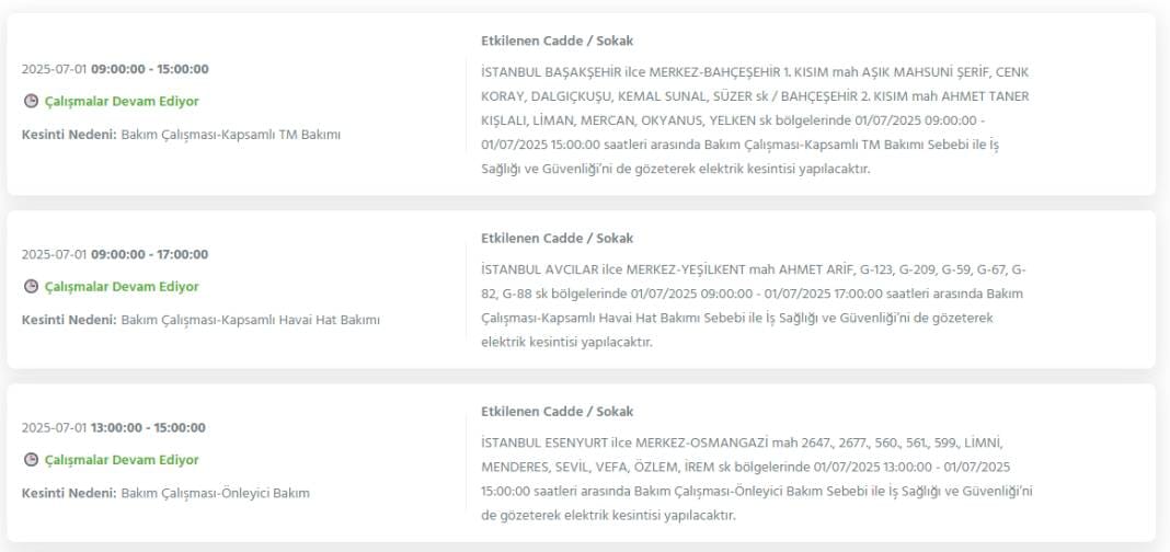 Bu geceden itibaren başlıyor: İstanbul'un 24 ilçesinde dev elektrik kesintisi 17